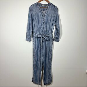 Soft Surroundings Women’s PS Chambray Jumpsuit 100% Tencel Petite 093024